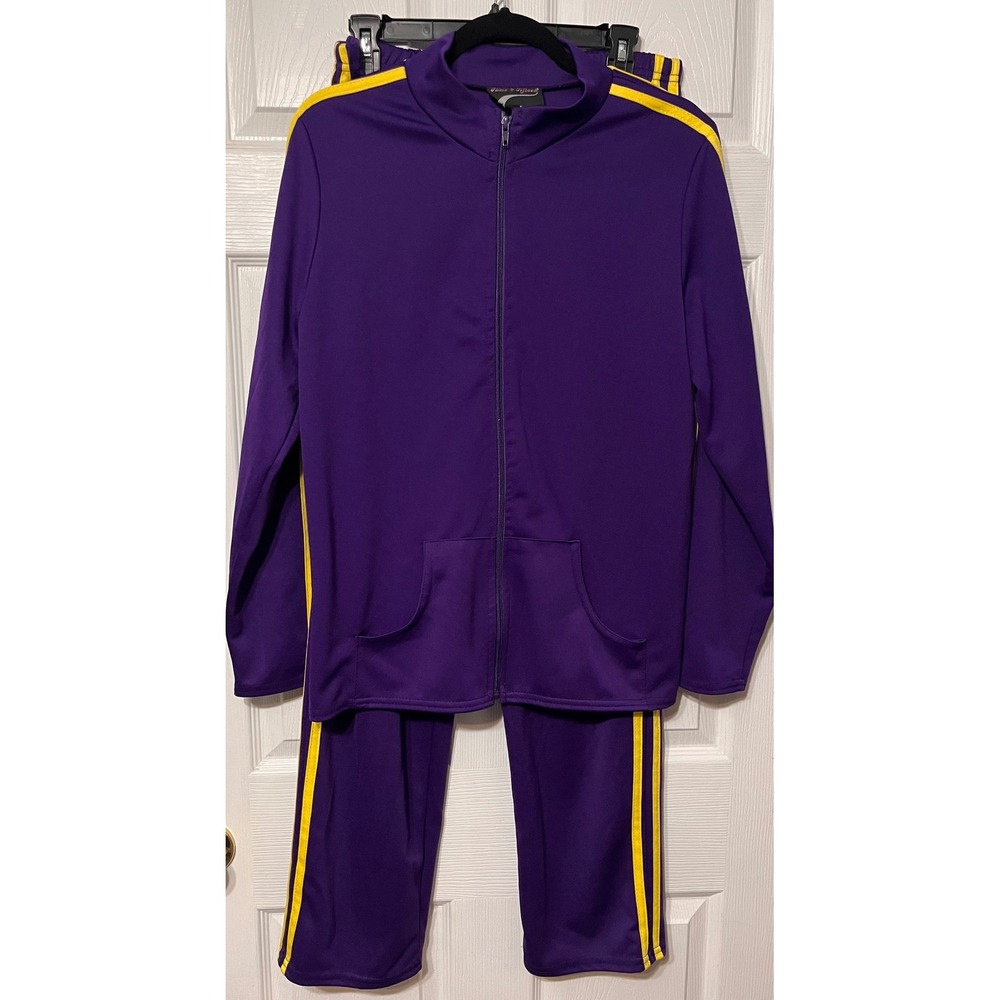 Fame 4 Fifteen Purple Gold‎ Tracksuit Womens XL Zip Jacket Drawstring Pants Y2K
